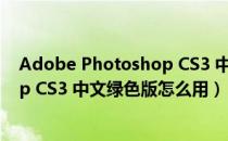 Adobe Photoshop CS3 中文绿色版（Adobe Photoshop CS3 中文绿色版怎么用）