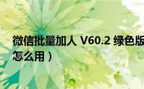 微信批量加人 V60.2 绿色版（微信批量加人 V60.2 绿色版怎么用）