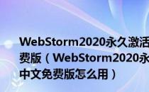 WebStorm2020永久激活版(含激活码) V2020.3.3 中文免费版（WebStorm2020永久激活版(含激活码) V2020.3.3 中文免费版怎么用）