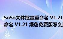 SoSo文件批量重命名 V1.21 绿色免费版（SoSo文件批量重命名 V1.21 绿色免费版怎么用）