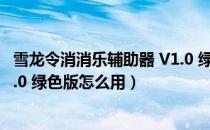 雪龙令消消乐辅助器 V1.0 绿色版（雪龙令消消乐辅助器 V1.0 绿色版怎么用）