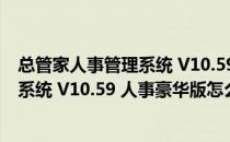 总管家人事管理系统 V10.59 人事豪华版（总管家人事管理系统 V10.59 人事豪华版怎么用）