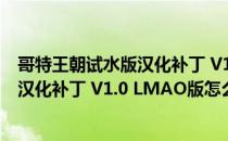 哥特王朝试水版汉化补丁 V1.0 LMAO版（哥特王朝试水版汉化补丁 V1.0 LMAO版怎么用）