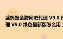 蓝蚂蚁金牌网吧代理 V9.0 绿色最新版（蓝蚂蚁金牌网吧代理 V9.0 绿色最新版怎么用）