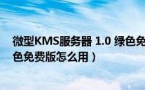 微型KMS服务器 1.0 绿色免费版（微型KMS服务器 1.0 绿色免费版怎么用）