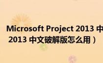 Microsoft Project 2013 中文破解版（Microsoft Project 2013 中文破解版怎么用）