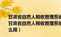 甘肃省自然人税收管理系统扣缴客户端 V3.1.008 官方版（甘肃省自然人税收管理系统扣缴客户端 V3.1.008 官方版怎么用）