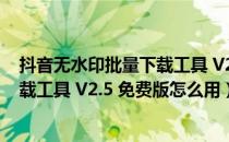 抖音无水印批量下载工具 V2.5 免费版（抖音无水印批量下载工具 V2.5 免费版怎么用）