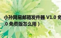 小孙网易邮箱发件器 V1.0 免费版（小孙网易邮箱发件器 V1.0 免费版怎么用）