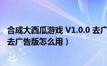 合成大西瓜游戏 V1.0.0 去广告版（合成大西瓜游戏 V1.0.0 去广告版怎么用）