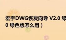 宏宇DWG恢复向导 V2.0 绿色版（宏宇DWG恢复向导 V2.0 绿色版怎么用）