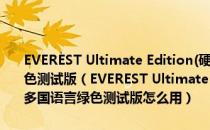 EVEREST Ultimate Edition(硬件检测工具) V5.50.2253 多国语言绿色测试版（EVEREST Ultimate Edition(硬件检测工具) V5.50.2253 多国语言绿色测试版怎么用）