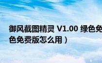 御风截图精灵 V1.00 绿色免费版（御风截图精灵 V1.00 绿色免费版怎么用）