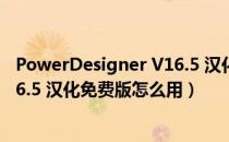 PowerDesigner V16.5 汉化免费版（PowerDesigner V16.5 汉化免费版怎么用）