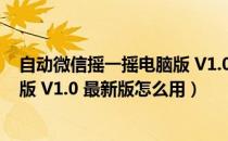 自动微信摇一摇电脑版 V1.0 最新版（自动微信摇一摇电脑版 V1.0 最新版怎么用）