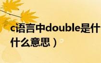 c语言中double是什么意思?（c语言double什么意思）