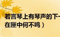 若言琴上有琴声的下一句（若言琴上有琴声放在匣中何不鸣）