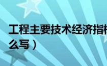 工程主要技术经济指标（主要技术经济指标怎么写）