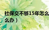 社保交不够15年怎么办（社保交不够15年 怎么办）