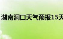 湖南洞口天气预报15天（湖南洞口天气预报）