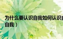 为什么要认识自我如何认识自我演讲稿高中（为什么要认识自我）