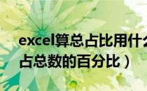 excel算总占比用什么公式（excel如何计算占总数的百分比）