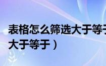 表格怎么筛选大于等于的数据（表格怎么筛选大于等于）