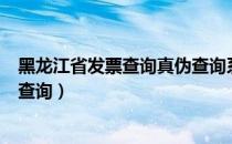 黑龙江省发票查询真伪查询系统（黑龙江通用定额发票真伪查询）