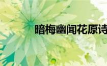 暗梅幽闻花原诗（暗梅幽闻花）