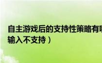 自主游戏后的支持性策略有哪些（英雄联盟进入游戏后显示输入不支持）