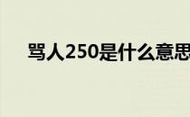 骂人250是什么意思（250是什么意思）