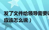 发了文件给领导需要说点什么（发文件给领导应该怎么说）