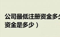 公司最低注册资金多少钱（注册公司最低注册资金是多少）