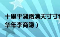 十里平湖霜满天寸寸青丝愁华年（寸寸青丝愁华年李商隐）