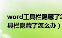 word工具栏隐藏了怎么办打不开（word工具栏隐藏了怎么办）