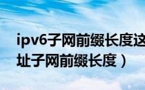 ipv6子网前缀长度这个有什么作用（ipv6地址子网前缀长度）