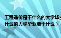 工程造价是干什么的大学毕业能干什么工作（工程造价是干什么的大学毕业能干什么）