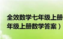 全效数学七年级上册答案2021（全效学习七年级上册数学答案）