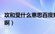 攻和受什么意思百度知道（攻和受是什么意思啊）