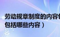 劳动规章制度的内容包括哪些（公司规章制度包括哪些内容）