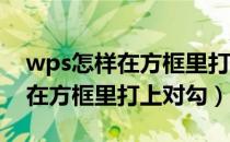 wps怎样在方框里打对勾（wps文档里 怎么在方框里打上对勾）