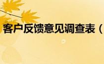 客户反馈意见调查表（客户反馈意见表模板）