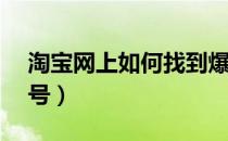 淘宝网上如何找到爆款（淘宝网上如何找ID号）