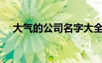 大气的公司名字大全（大气的公司名字）