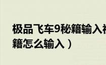 极品飞车9秘籍输入视频教学（极品飞车9秘籍怎么输入）