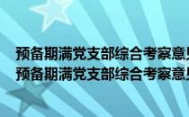 预备期满党支部综合考察意见的填写日期应该是什么时候（预备期满党支部综合考察意见）