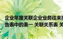 企业年度关联企业业务往来报告（企业年度关联业务往来报告表中的表一 关联关系表 关联方名称）