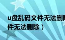 u盘乱码文件无法删除怎么解决（u盘乱码文件无法删除）