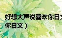 好想大声说喜欢你日文歌词（好想大声说喜欢你日文）