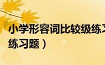 小学形容词比较级练习（形容词比较级最高级练习题）